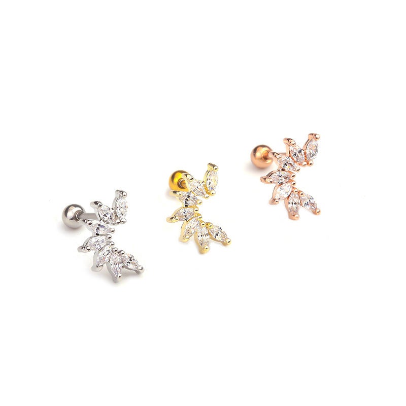 0.8X6Mm Stainless Steel Five-Pointed Star Zircon Earrings For Women Simple Screw Ear Bone Nail Earrings Piercing Jewelry - Image 4